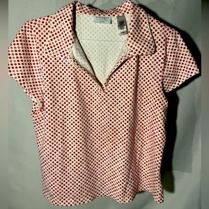 Liz Clairborne Villager Polka Dot Vintage Polo